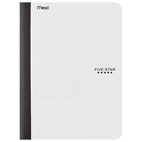 Five Star Composition Notebook, College Ruled Comp Book, Writing Journal, Lined Paper, Home School Supplies for College Students & K-12, 100 Sheets, 9-1/2" x 7-1/2", White (72490) - color: White
