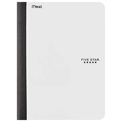 Five Star Composition Notebook, College Ruled Comp Book, Writing Journal, Lined Paper, Home School Supplies for College Students & K-12, 100 Sheets, 9-1/2" x 7-1/2", White (72490) - color: White
