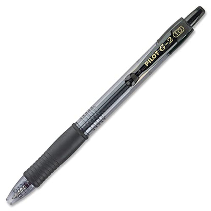 Pilot G2 Premium Refillable & Retractable Rolling Ball Gel Pens, Bold Point, Bold Gel Pens, 1.0mm, Black Ink, 12-Pack