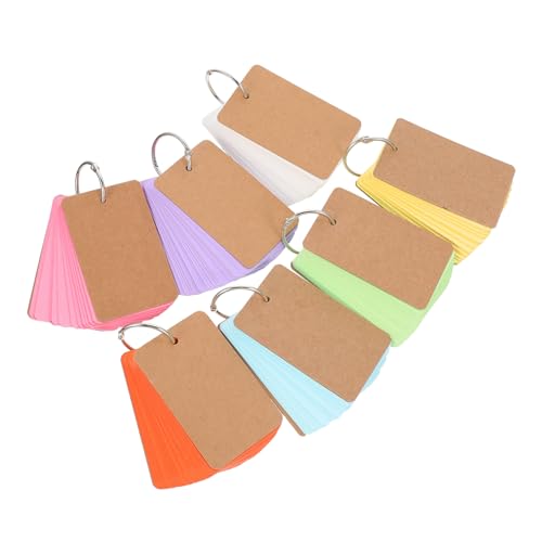 Gatuida 350-Piece Blank Flashcards Binder Ring Colorful DIY Note Pads for Studying Memo Cards for Students for Learning and Organization