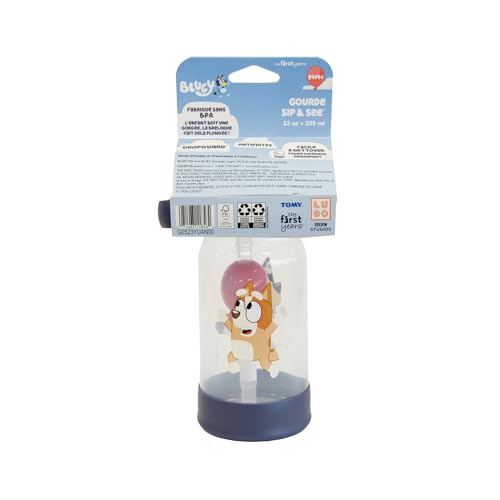 The First Years Bluey Sip & See Toddler Water Bottle - Includes Floating Charm - Toddler Cups with Straw - 12 Oz - Ages 24 Months and Up - size: 12 Ounces