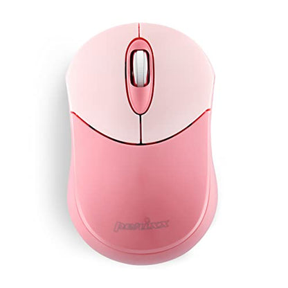 Perixx PERIMICE-802PK Wireless Bluetooth Mouse - Portable Design - Compatible with Windows, iOS, and Android PC, Laptop, Tablet, and Smartphone - Pink (12141) - color: Pink, size: Pack of 1