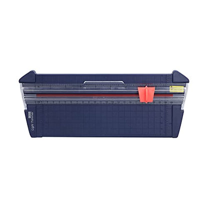 GLOGLOW School Supplies Mini Portable Paper Cutter with Transparent Scale and Replaceable Head for Accurate Cutting of 10 Pages A4 Compact Paper Trimmer Nan (13930 Navy Blue) - color: 13930 Navy Blue