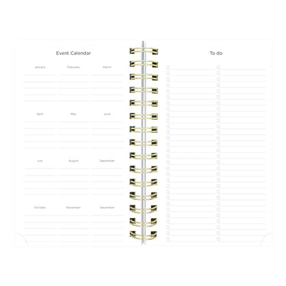 Blueline® Essential Academic Daily/Monthly Planner, August 2026 to July 2027, Gold Twin-Wire Binding, Poly Cover, 8" x 5", Nautical Design, Shells (CA214PH.03) - color: Shells