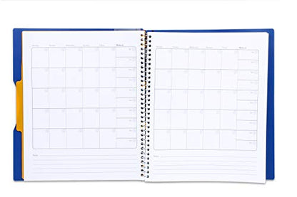Mintra Office Durable PREMIUM Spiral Notebook, ((Purple, 1 Subject, 8.5in x 11in)), Fabric Covered Coils, No Snags, Removable Adjustable Pocket Dividers, Ruler, Organization, Customizable - color: Purple, size: 1 Subject (8.5in x 11in)