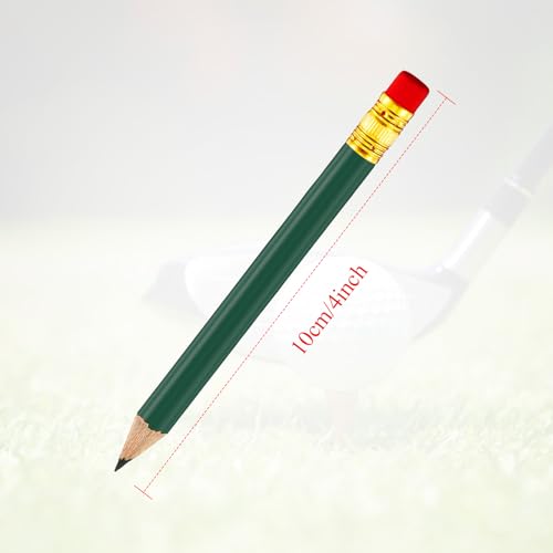 Outus 72 Pieces Golf Pencils Half Pencils with Eraser Mini Bulk Short #2 HB Pre Sharpened for Bridal Shower Wedding Office(Dark Green) - color: Dark Green