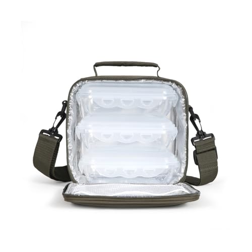 Livoo SEP151C Lunch Box Set - 4.5 L, 3 Boxes of 580 ml Included, 6 Hours Fresh, Polyester 600D, Dishwasher Safe, Microwave and Freezer, Green
