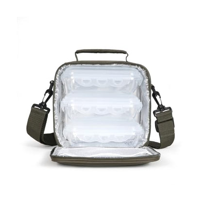 Livoo SEP151C Lunch Box Set - 4.5 L, 3 Boxes of 580 ml Included, 6 Hours Fresh, Polyester 600D, Dishwasher Safe, Microwave and Freezer, Green