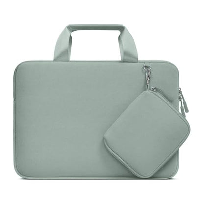 MOSISO Laptop Case 13.3 inch, 13-13.3 inch Laptop Sleeve Bag Compatible with MacBook Air/Pro 13 / Pro 14, HP Dell ASUS, Neoprene Carrying Computer Bag with Handle&Detachable Small Case, Antique Green - color: Antique Green, size: 13.3 inch