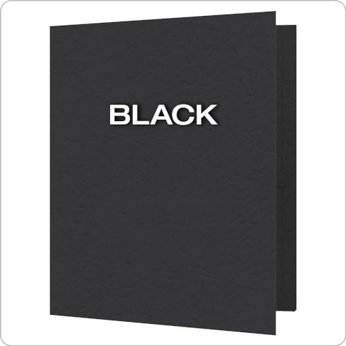 Oxford Two-Pocket Folders w/Fasteners, Black, Letter Size, 25 per Box (57706) - color: Black, size: 25 Count