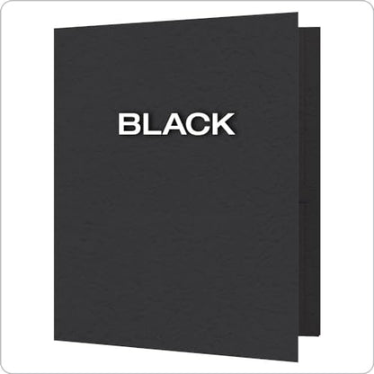 Oxford Two-Pocket Folders w/Fasteners, Black, Letter Size, 25 per Box (57706) - color: Black, size: 25 Count