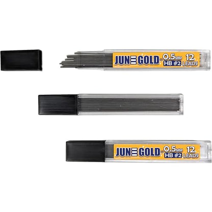 June Gold 864 Pieces, 0.5 mm HB #2 Lead Refills, 72 Dispensers, 12 Pieces Per Dispenser, Fine Thickness, Break Resistant Lead/Graphite - style: 0.5 mm