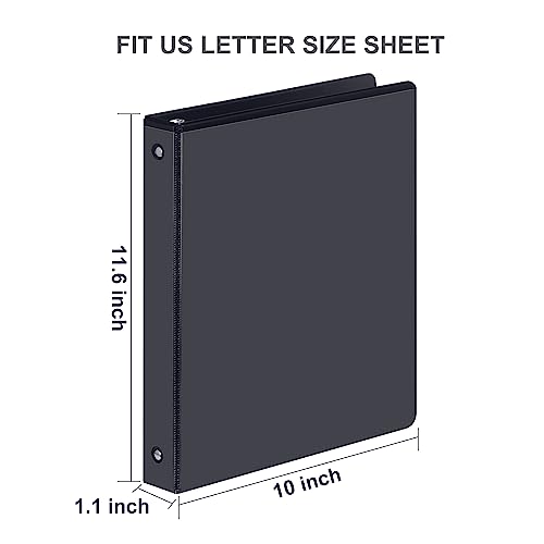 3 Ring Binder 1/2 Inch, ViVin Sturdy 0.5"-Round Ring Binder with 2 Interior Pockets, Clear View Cover, PVC-Free, Fits 100 Sheets of 8.5'' x 11'' Paper, Office Home School (12 Pack, Black) - color: Black, size: 1/2 Inch, style: 12 Pack