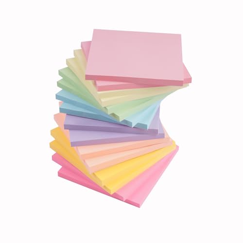 Sticky Notes 16 Pads 3x3 inches, Self-Sticky Note Pads Multi Colors, School Supplies Office Products, Writing Memo for Holiday Shop, Teacher Appreciation Xmas Gift and Daily Life Organization