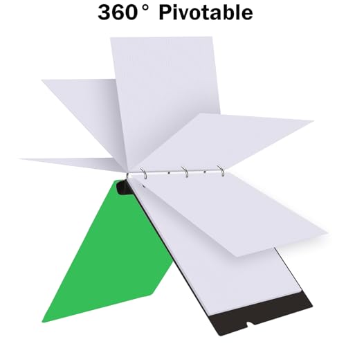 360 Degree Pivotable Binder, Upgraded 3 Ring Binder 1 inch, Flexible Binders 3 Ring, Foldable Three Ring Binders- Green - color: Green, style: 1 PCS Customizable Cover