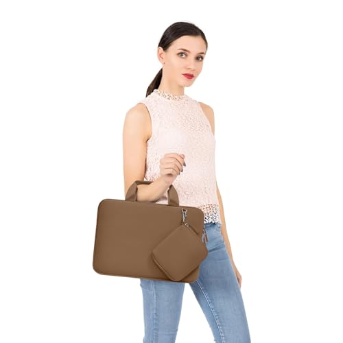 MOSISO Laptop Case 16 inch, 15-15.6 inch Laptop Sleeve Bag Compatible with MacBook Pro 16, HP Acer Dell Lenovo ASUS, Neoprene Carrying Computer Bag with Handle&Detachable Small Case, Mocha - color: Mocha, size: 16 inch