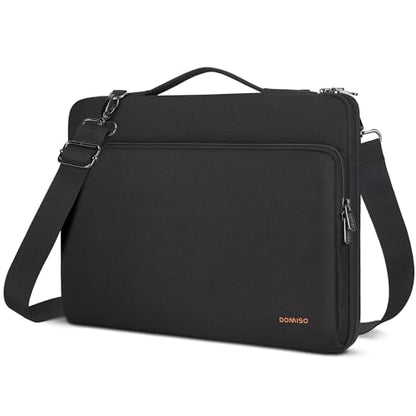 DOMISO 14 inch Laptop Case Sleeve Protective Cover Compatible with MacBook Air 15 M4 M3 M2,MacBook Pro,14-15 inch HP Dell ASUS Lenovo Chromebook,Waterproof Computer Bag with Shoulder Strap,Black - color: Black, size: 14 inch