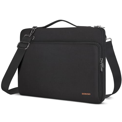 DOMISO 17 inch Laptop Sleeve Protective Case Cover Compatible with 17-17.3 inch HP Dell ASUS Lenovo Chromebook,Waterproof Computer Cases Bag with Shoulder Strap,Black - color: Black, size: 17-17.3 inch