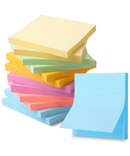 Mr. Pen- Sticky Notes, 3"x3", 12 Pads, 720 Sheets, Pastel Colors | Sticky Notes Bulk, Self-Stick Note Pads, Perfect for Office, School, Home, Study & Organization - color: Pastel