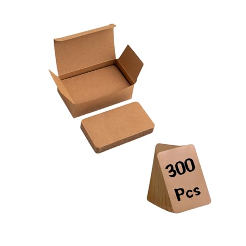 Astero Small Blank 3.5x2in Mini Index Cards & Flash Cards Blank Blank Business Cards to Write On Small Note Cards for Greeting Postcards Vocabulary Bookmarks DIY Messages (Brown, 300pcs) - color: brown, size: 300PCS
