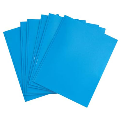 JAM PAPER Plastic Color POP Folders - 2 Pocket Durable Folders with Metal Prongs Fastener Clasps - Blue - 6/Pack - color: Light Blue, size: 6 Per Pack