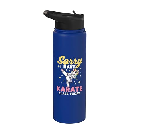 Karate Design For Karate Students Girls Unicorn Stainless Steel Insulated Water Bottle - color: Royal Blue