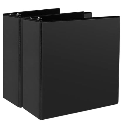 CIXILDTS 3" 3 Ring Binder, Standard 3-Inch Slant-D Ring Binder Fit Letter Size Paper, Presentation View Binders, 2 Packs, Black - color: Black, size: 3", style: 2-Pack