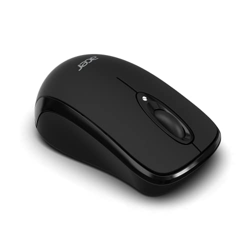 acer Bluetooth Optical Black Mouse | 1000DPI | Windows PC and Certified Works with Chromebook | Fully Covered in a Silver Ion Protected Body - color: Black Bluetooth