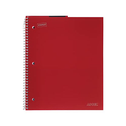 STAPLES Accel Durable Notebook, 8.5” x 11”, Graph Ruled, Cover Color Varies - style: 1 Pack