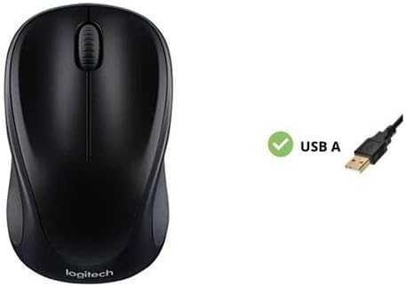 Logitech M317 Wireless Mouse, 2.4 GHz with USB Receiver, 1000 DPI Optical Tracking, 12 Month Battery, Compatible with PC, Mac, Laptop, Chromebook - Black