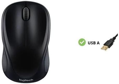 Logitech M317 Wireless Mouse, 2.4 GHz with USB Receiver, 1000 DPI Optical Tracking, 12 Month Battery, Compatible with PC, Mac, Laptop, Chromebook - Black