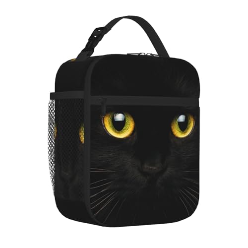 Cute Black Cat Leakproof Lunch Bag Large Capacity Lunchbox Insulated Reusable Lunch Tote Bags Cooler Lunch Container For Work/Office/Picnic/Travel - color: Cute Black Cat