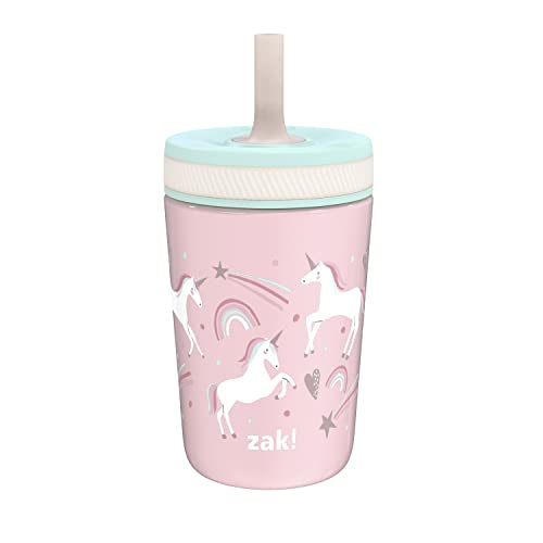 Zak Designs Kelso Toddler Cups For Travel or At Home, 12oz Vacuum Insulated Stainless Steel Sippy Cup With Leak-Proof Design is Perfect For Kids (Fanciful Unicorn) - color: Fanciful Unicorn