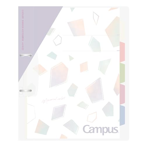 Kokuyo Campus Refillable Notebook, A4 Slim 2 Ring Binder Notebook with 5 Subject Dividers, 100 Sheets Capacity. Suitable for 30 Holes Loose Leaf Paper, Mineral Color Sheer Purple (Le-PP158-L4V) - color: Sheer Purple, size: A4