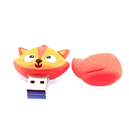 128GB USB 3.0 Flash Drive Novelty Cartoon Red Fox High Transfer Speed Pendrive Memory Stick - color: Red Fox