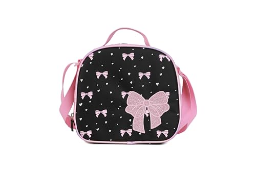 Women Large Rolling travel Backpack for kids, Wheeled Backpack with Adjustable Shoulder Straps, Nylon Book Bag 3pc Set (BOWKNOT BLACK) - color: Bowknot Black