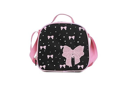 Women Large Rolling travel Backpack for kids, Wheeled Backpack with Adjustable Shoulder Straps, Nylon Book Bag 3pc Set (BOWKNOT BLACK) - color: Bowknot Black