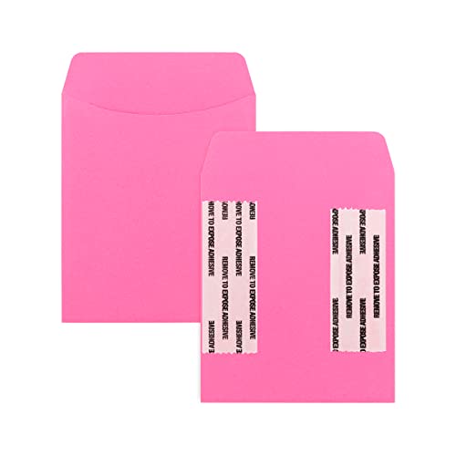 Hygloss 30 Pcs Library Card Pockets 3.5x5 Inch - Self-Adhesive Pocket Envelopes - Pink Classroom Envelope Pockets - Ideal for Organizing - Colorful Small Library Book Pocket - color: Pink, style: 30 Pockets