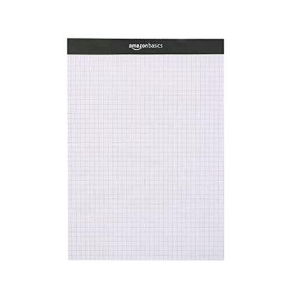 Amazon Basics Quad-Ruled Graph Paper Pad with Sturdy Back, Perforated, 8.5" x 11.75", White, 100 Sheets/Pad, 2-Pack - size: 2 Pack