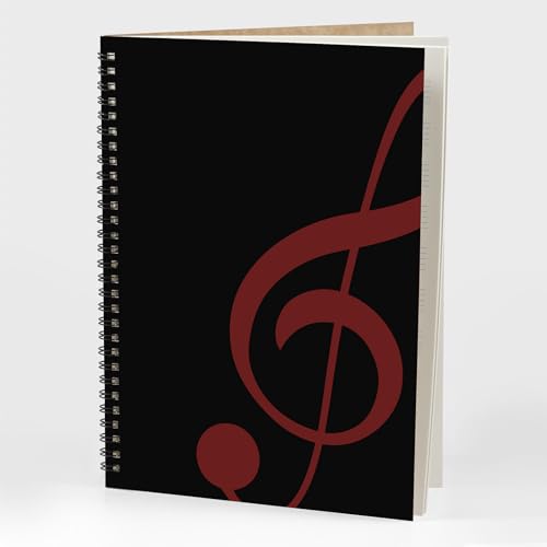 MAXCURY Blank Sheet Music Composition Manuscript Staff Paper Art Music Notebook Black 100 Pages 26x19cm (Black/Fuchsia) - color: Black/Fuchsia