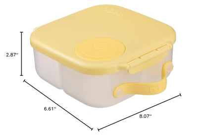 b.box Mini Lunch Box Kids | 4.25 Cup Leak Proof Bento Box for Kids Ages 3+ | 3 Compartment Snack Containers, School Lunch Container, Dishwasher Safe, BPA-Free, PFAS-Free - Lemon Twist - color: Lemon Twist, size: 1-pack