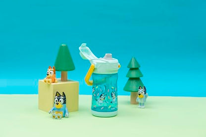 Zak Designs Bluey Beacon Kids Water Bottle for Travel or At Home, 12oz Plastic is Durable and Leak-Proof with Liquid Lock Spout, Cover, Carry Handle, Protective Base (Bluey) - color: Bluey