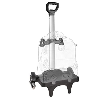 Backpack Trolley, Wheeled Cart Aluminum Alloy, Folding Trolley Cart for Schoolbag, 6 Wheels Luggage Cart