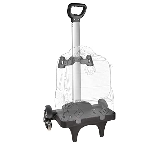 Backpack Trolley, Wheeled Cart Aluminum Alloy, Folding Trolley Cart for Schoolbag, 6 Wheels Luggage Cart