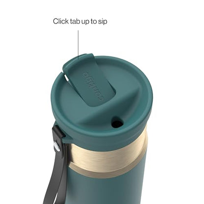 Contigo SnapSeal 709.8ml(24온스) 스테인리스 스틸 진공 단열 물병, 누출 방지 자동 닫힘 뚜껑, 휴대용 스트랩 및 재사용 가능한 빨대, BPA 프리 및 납 프리, 식기세척기 사용 가능 - color: 미네랄 틸 샴페인, size: 24온스