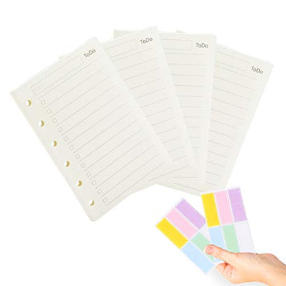 A7 Planner Refill,4 Pcs per Set, Todo List Paper, with Label Stickers Gift,Mini Binder Refills,6 hole/100gsm Thick Paper/4.84 x 3.23'', Harphia - color: Todo List