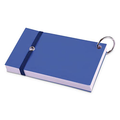 Index Cards, White Ruled 3x5 Inch Index Card with Ring, Note Taking Ruled Paper for School, Learning, Journaling, Recipe, Flash Cards | Ring Index Card with Elastic Band - 100 Sheets Per Pad - 3 Pack