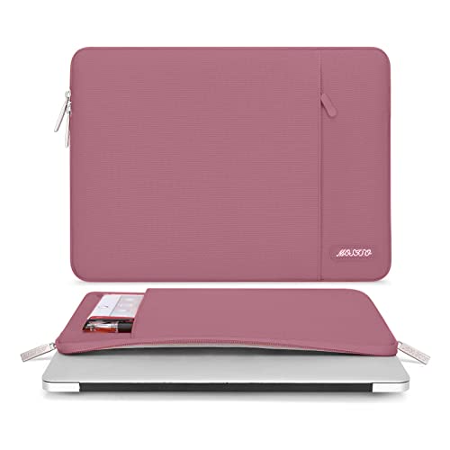 MOSISO Laptop Case 13.3 inch, 13-13.3 inch Laptop Sleeve Compatible with MacBook Air/Pro 13/Pro 14 M5 M4 M3 M2 M1, HP Dell ASUS Lenovo,Polyester Vertical Computer Sleeve Bag with Pocket, Dusty Rose - color: Dusty Rose, size: 13.3 inch