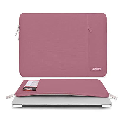 MOSISO Laptop Case 13.3 inch, 13-13.3 inch Laptop Sleeve Compatible with MacBook Air/Pro 13/Pro 14 M5 M4 M3 M2 M1, HP Dell ASUS Lenovo,Polyester Vertical Computer Sleeve Bag with Pocket, Dusty Rose - color: Dusty Rose, size: 13.3 inch