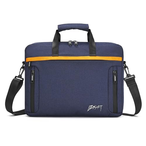 BESMART Waterproof RFID Laptop Bag fits 15.6 Inch Computer, Shoulder Business Briefcase Bag Crossbody Messenger Bags for Men - color: Navy